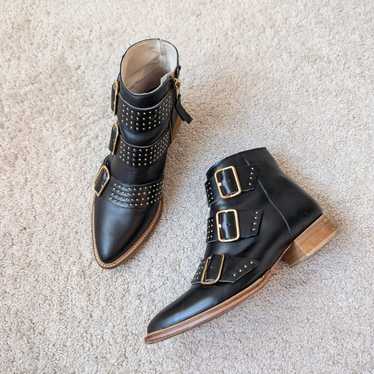 Matt Bernson Rina Leather Ankle Buckle Zipper Mot… - image 1