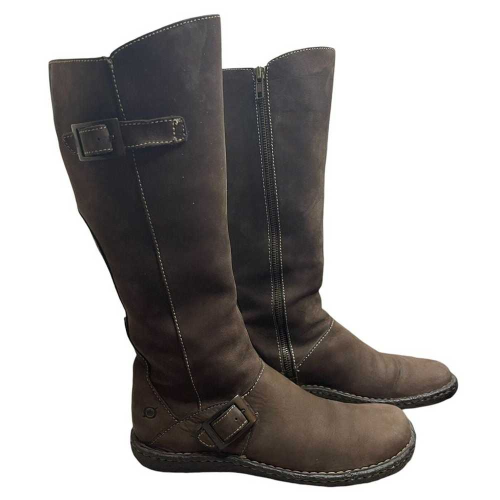 Born Tall Leather Riding Boots Womens 8 Y2K  Eque… - image 1