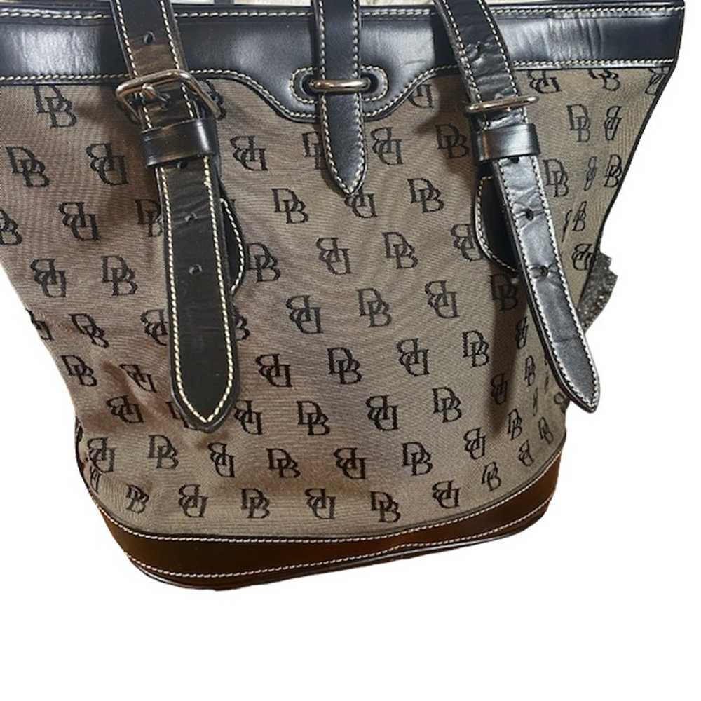 Dooney & Bourke Gray Logo Canvas Tote Bag Women V… - image 3