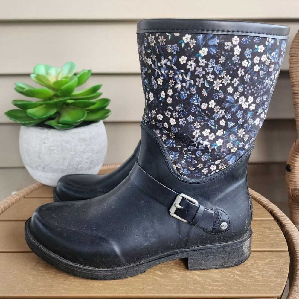 UGG Sivada Liberty Black Floral Rain Boots Weathe… - image 2