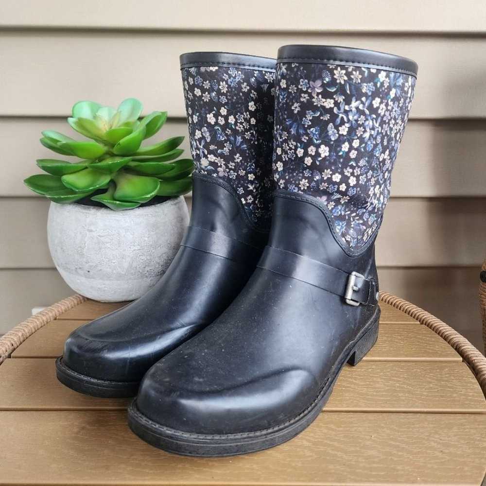 UGG Sivada Liberty Black Floral Rain Boots Weathe… - image 3