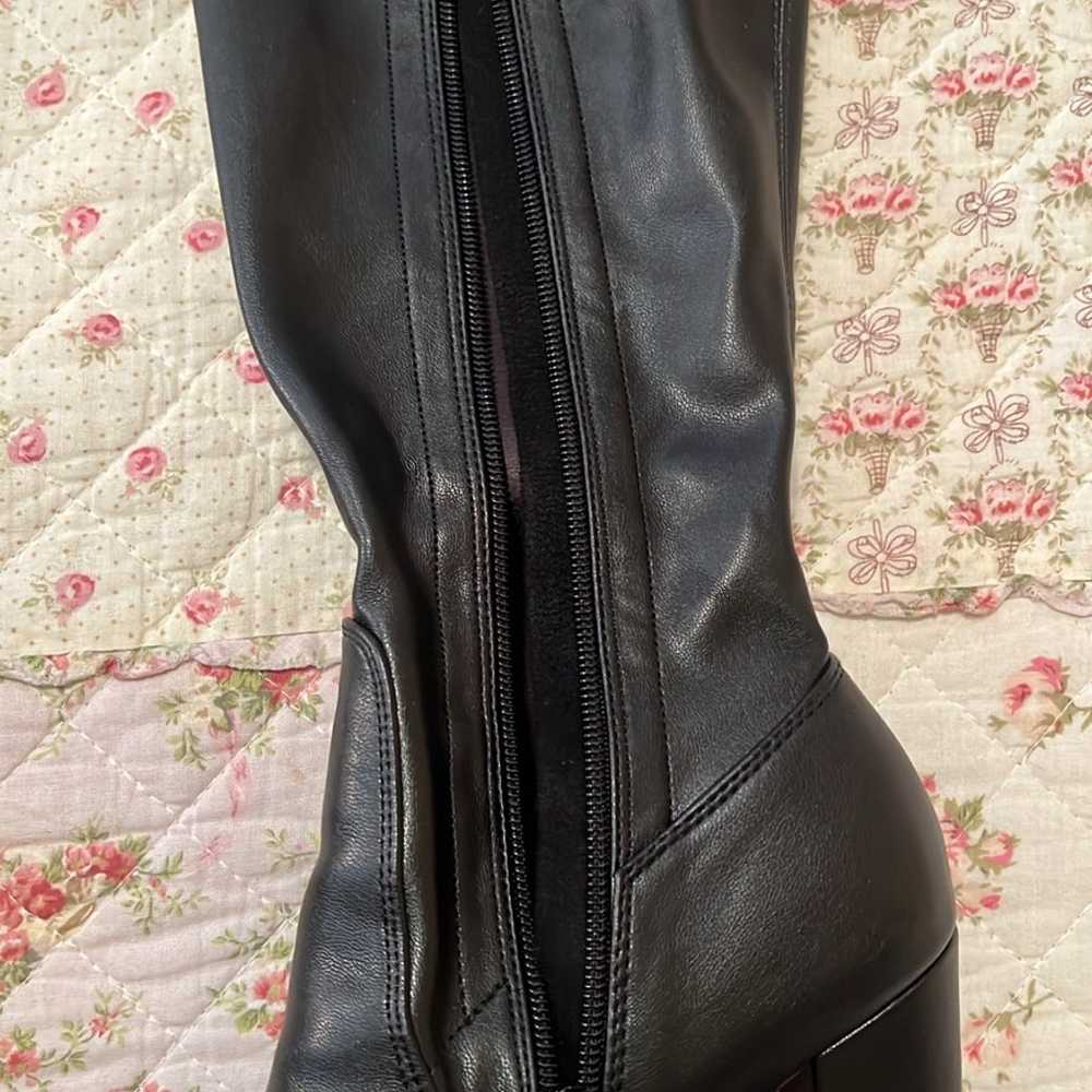 over the knee faux leather boots - image 2