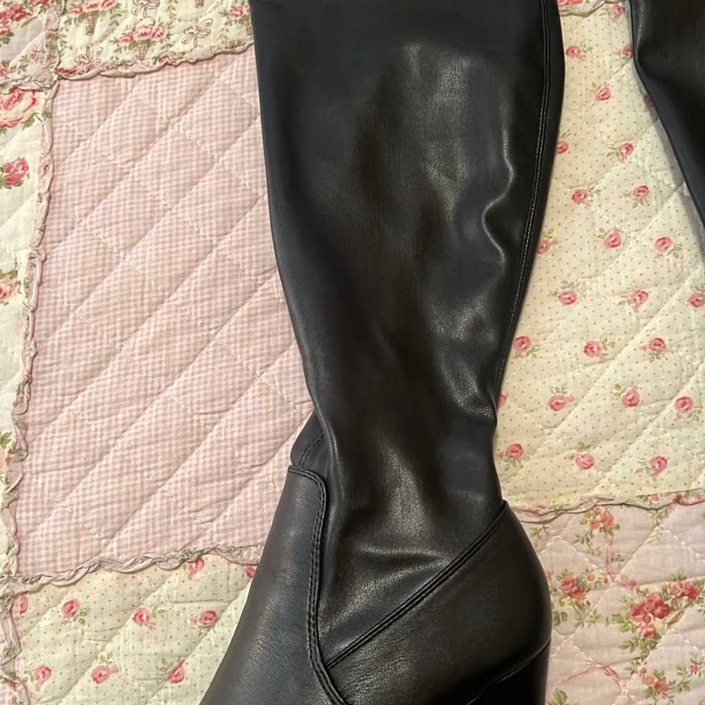 over the knee faux leather boots - image 3