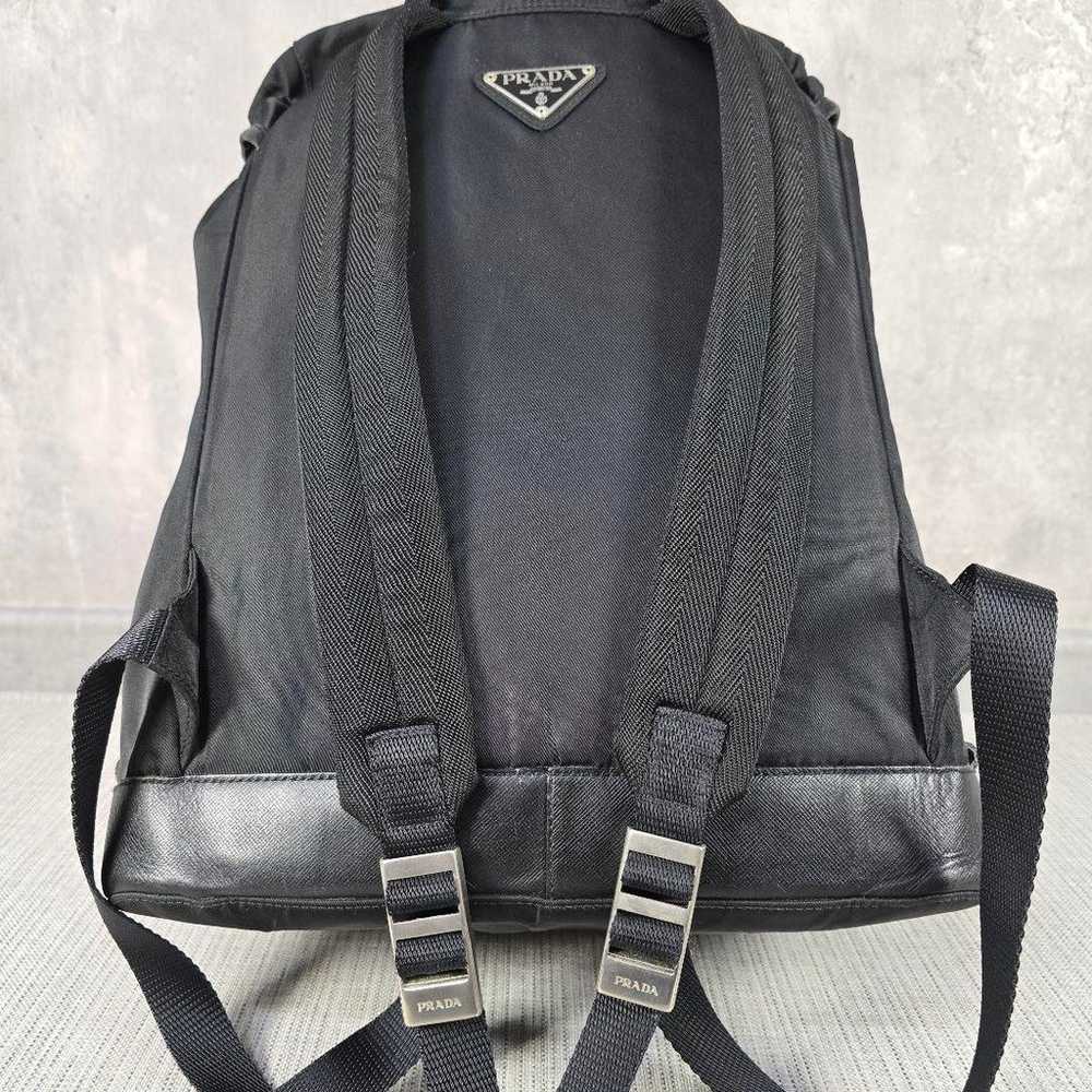 Good condition PRADA V164 backpack triangular log… - image 4