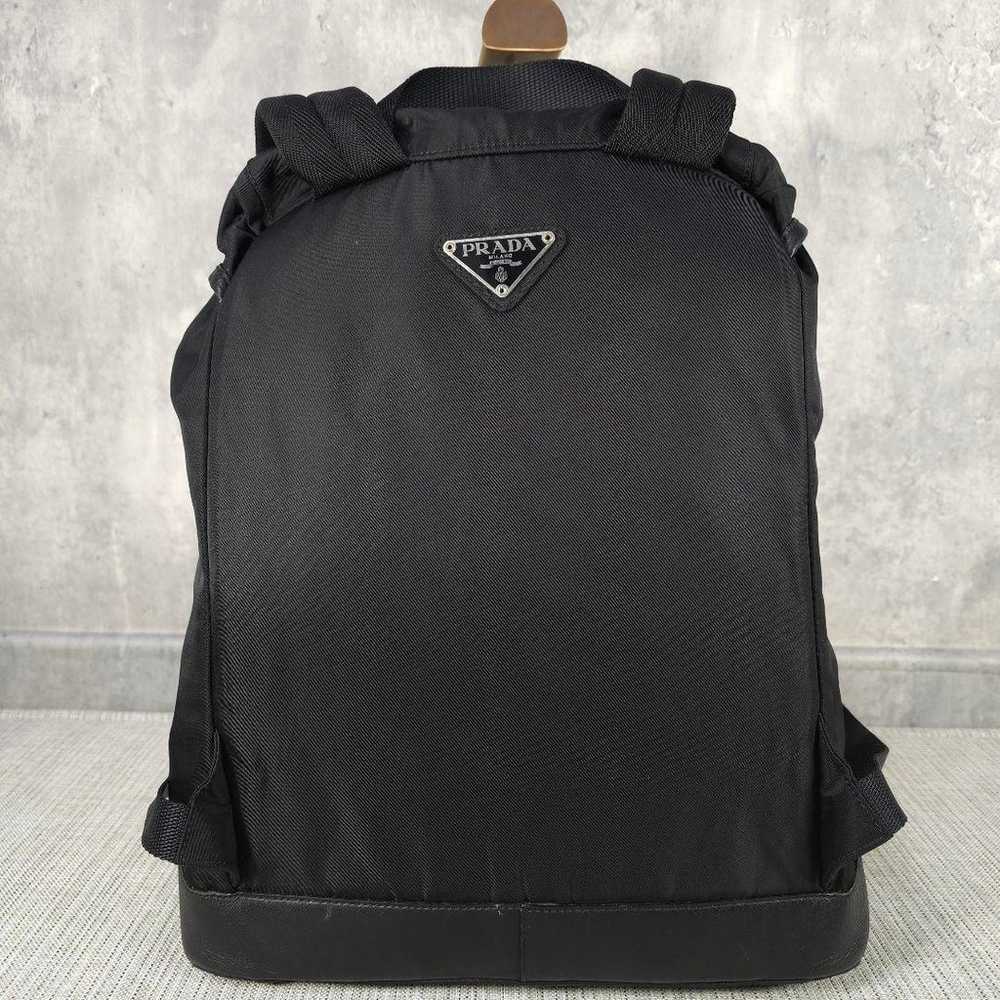 Good condition PRADA V164 backpack triangular log… - image 5