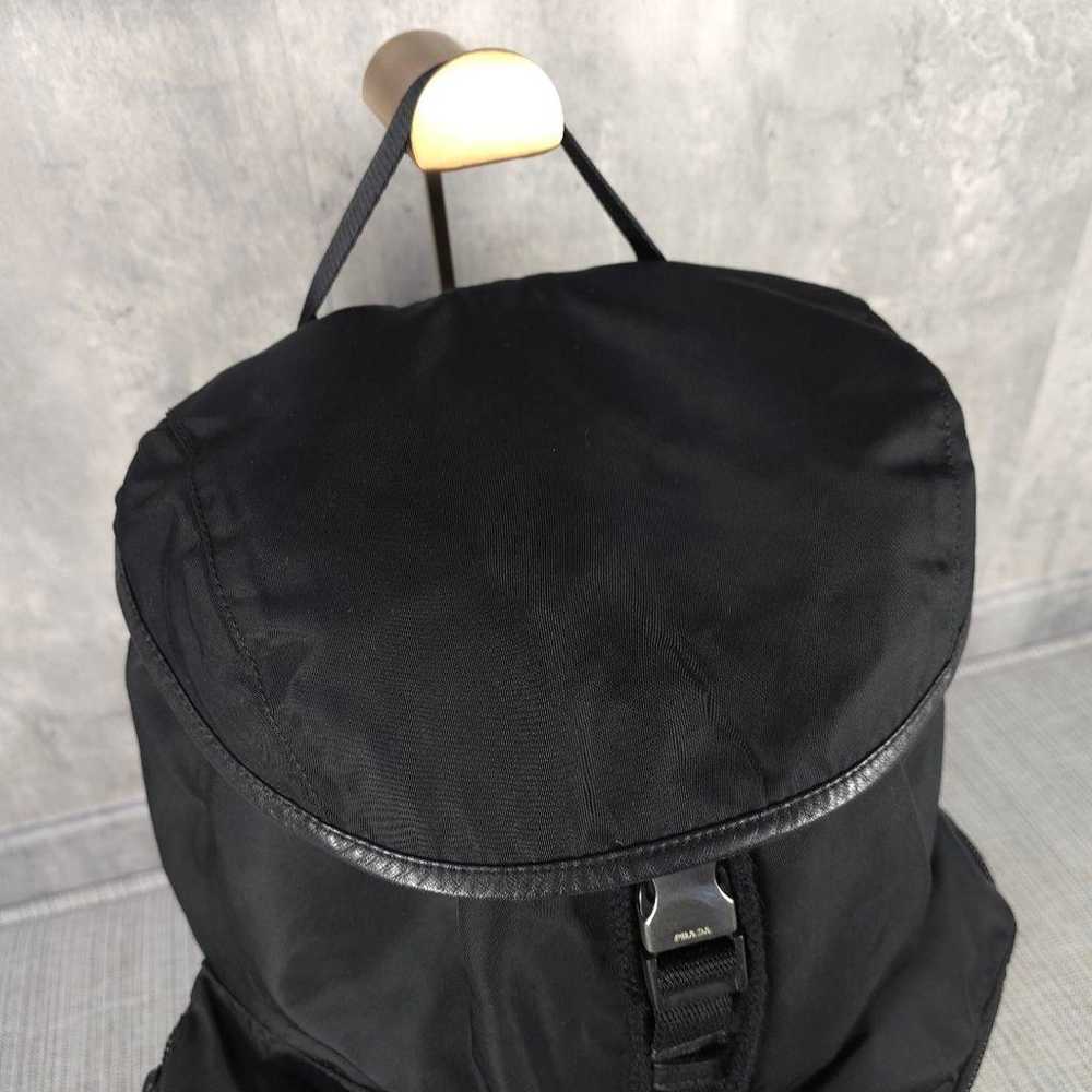 Good condition PRADA V164 backpack triangular log… - image 8