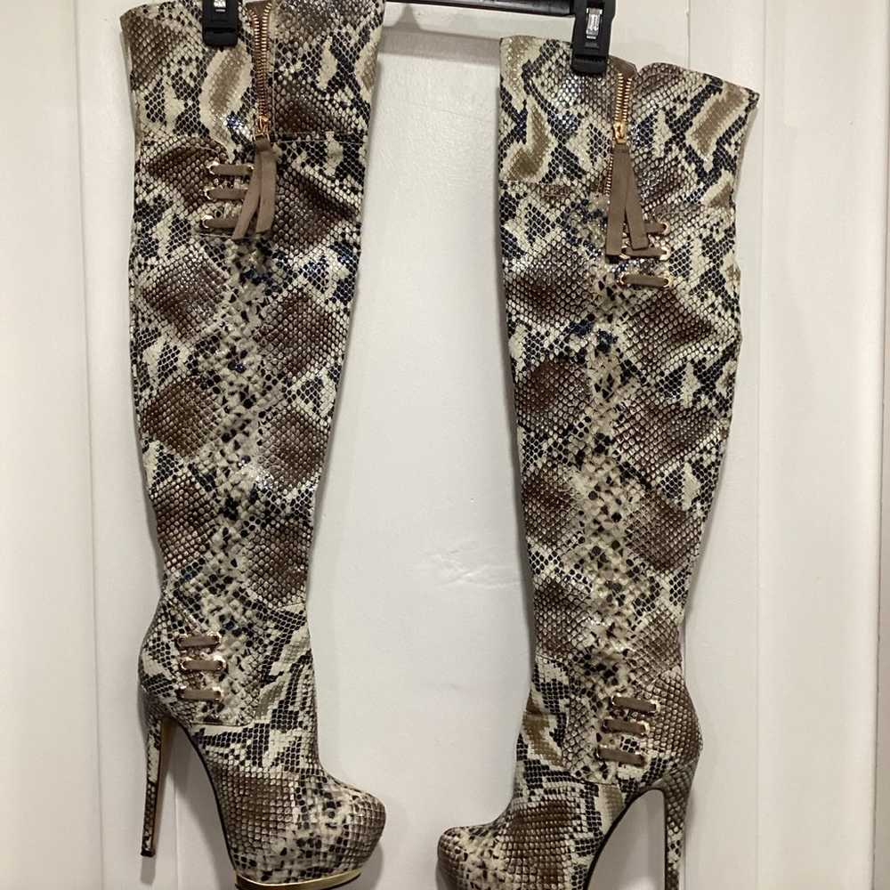 Snake Skin thigh high boots - image 1