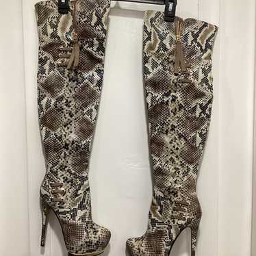 Snake Skin thigh high boots