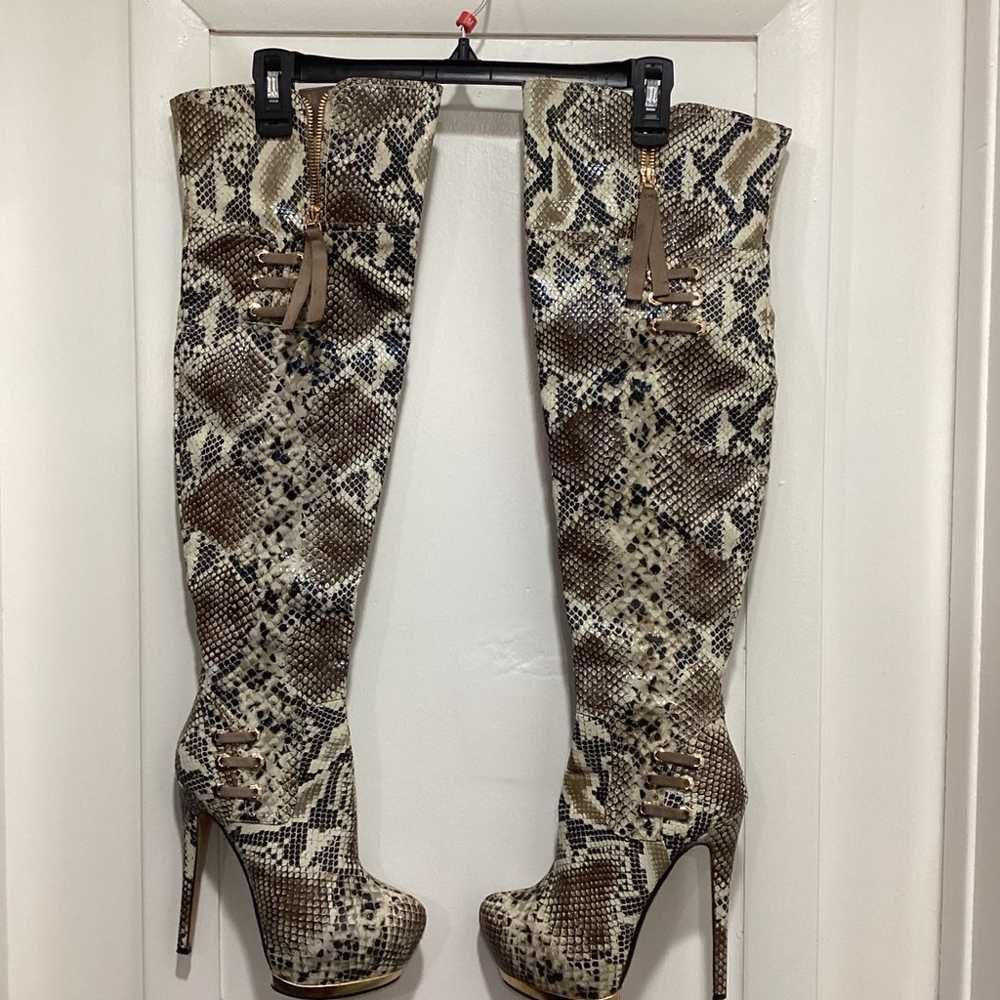 Snake Skin thigh high boots - image 4