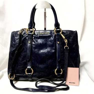 Miu Miu A4◎ Shoulder Bag 2-way Dark Navy - image 1