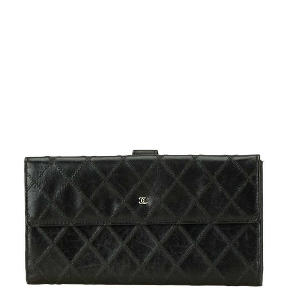 Chanel CHANEL Bicolor Coco Mark Long Wallet Black… - image 1