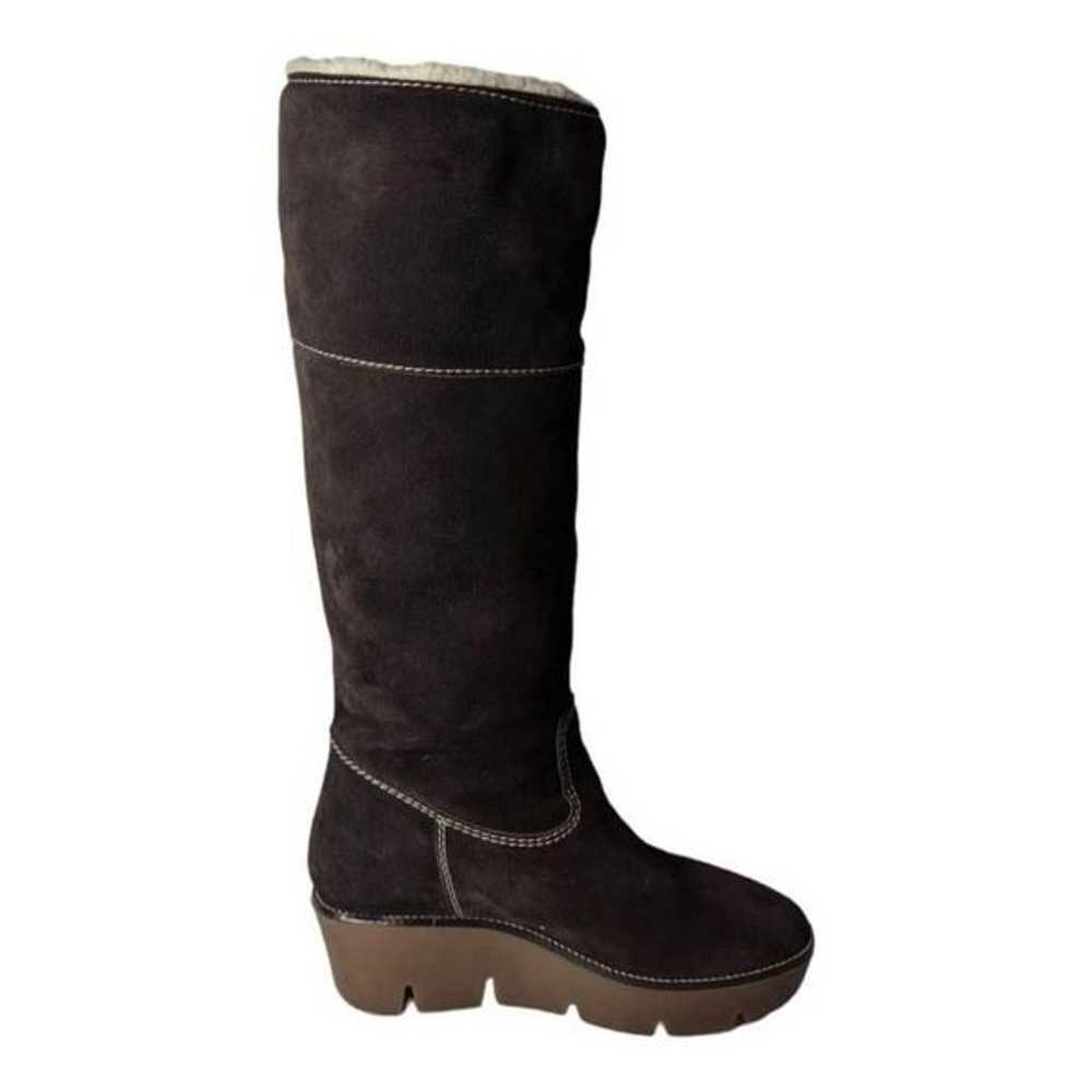 MICHAEL KORS Tall Brown Suede Shearling Snow Boot… - image 7