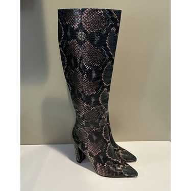 Sam Edelman over the knee rainbow snakeskin boots 