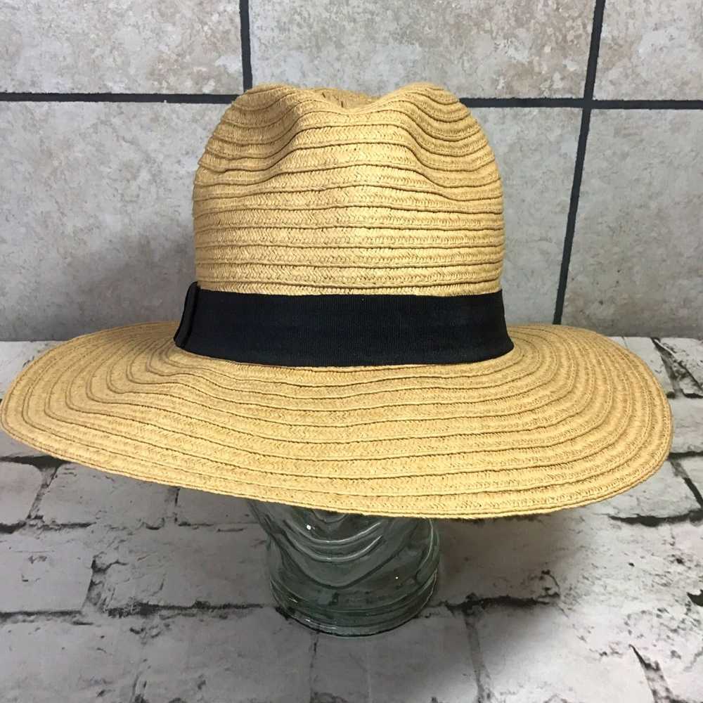 Vintage Wide Brim Panama Straw Hat for Women One … - image 1