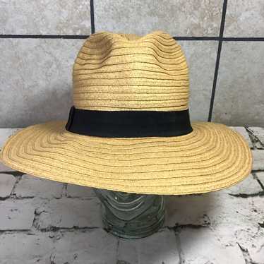 Vintage Wide Brim Panama Straw Hat for Women One … - image 1