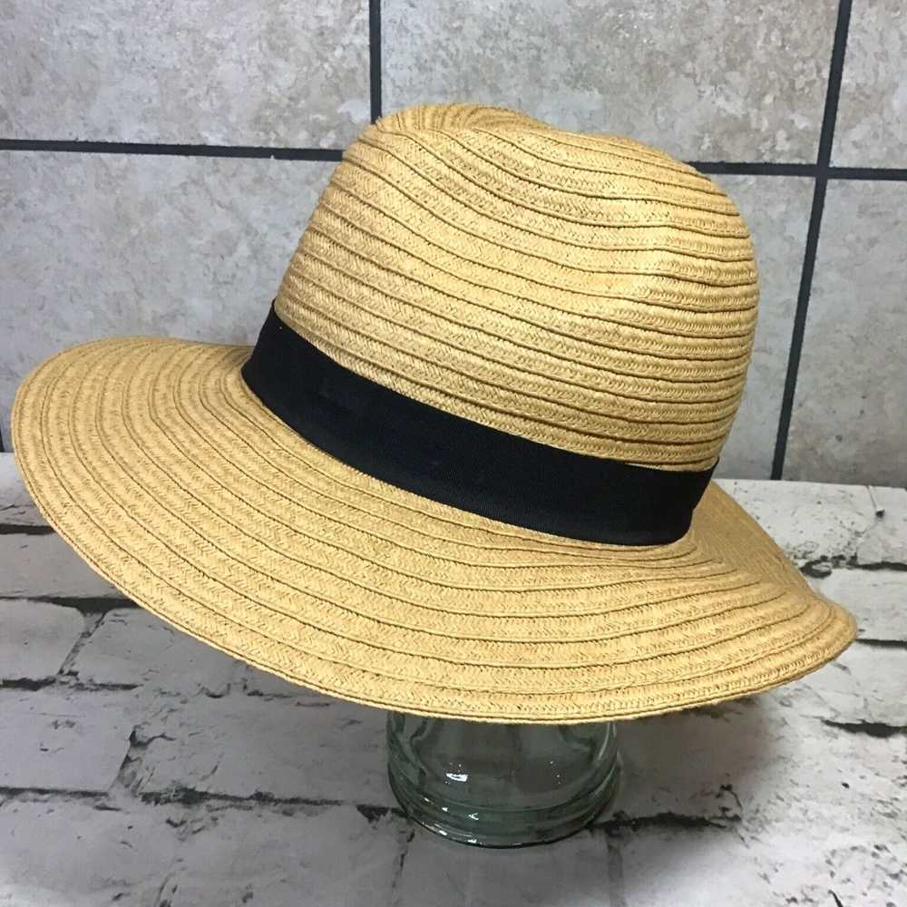 Vintage Wide Brim Panama Straw Hat for Women One … - image 2