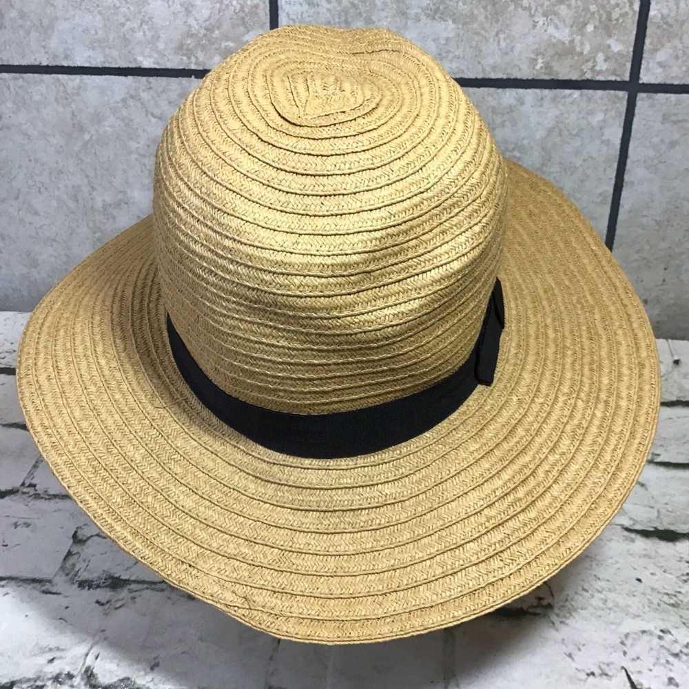 Vintage Wide Brim Panama Straw Hat for Women One … - image 3