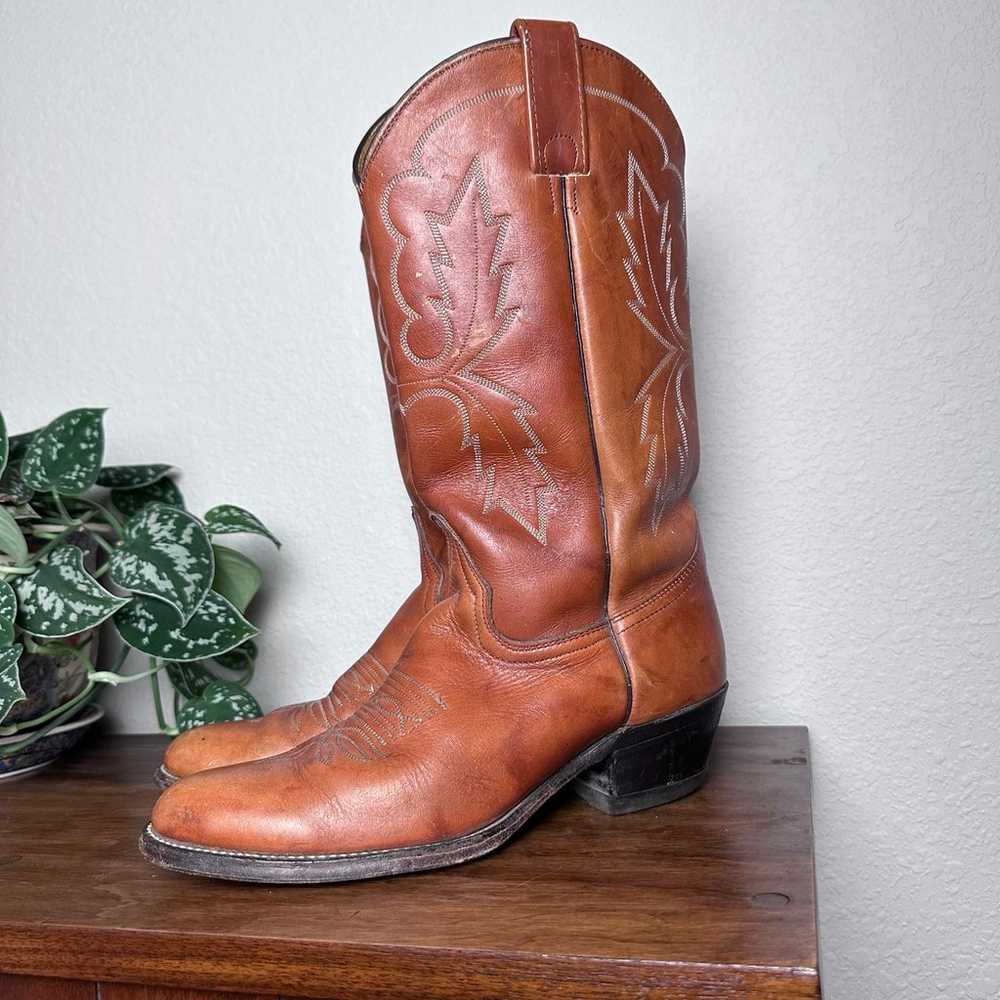 Vintage 70s women’s western boots, orange embroid… - image 6