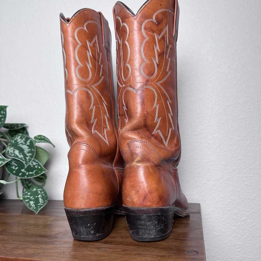 Vintage 70s women’s western boots, orange embroid… - image 7