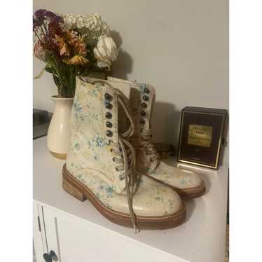 Free People Floral Combat Boots