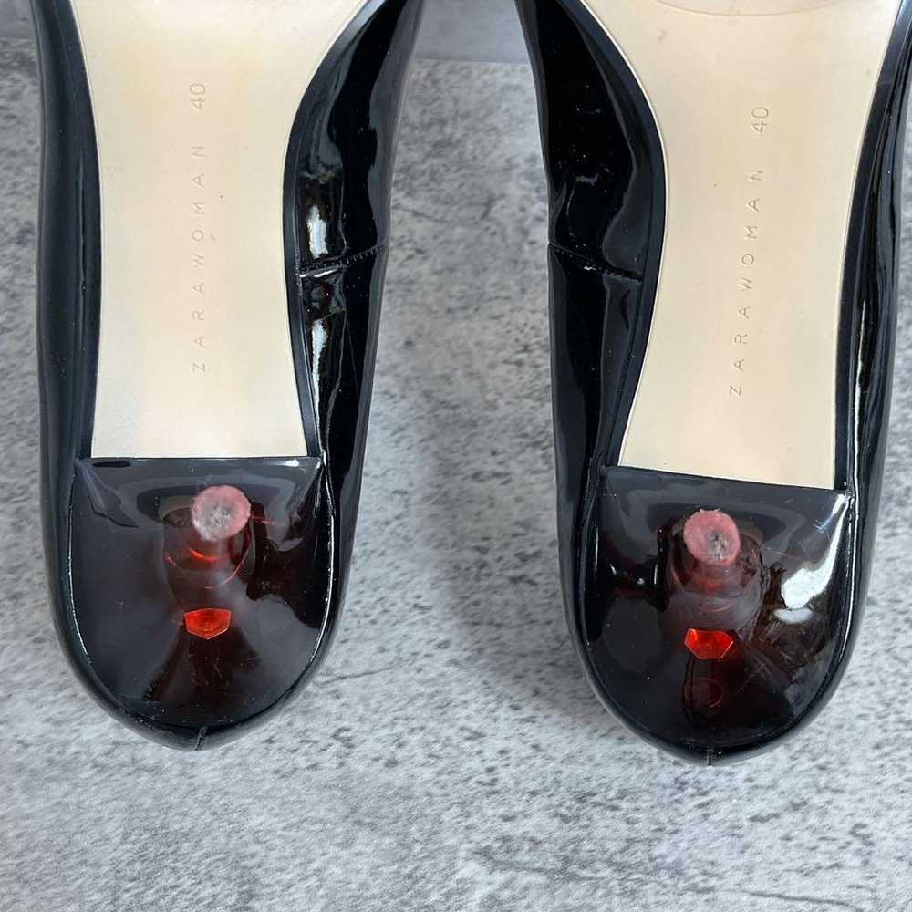 ZARA WOMAN Enamel Pumps 40 Large Size Red - image 11