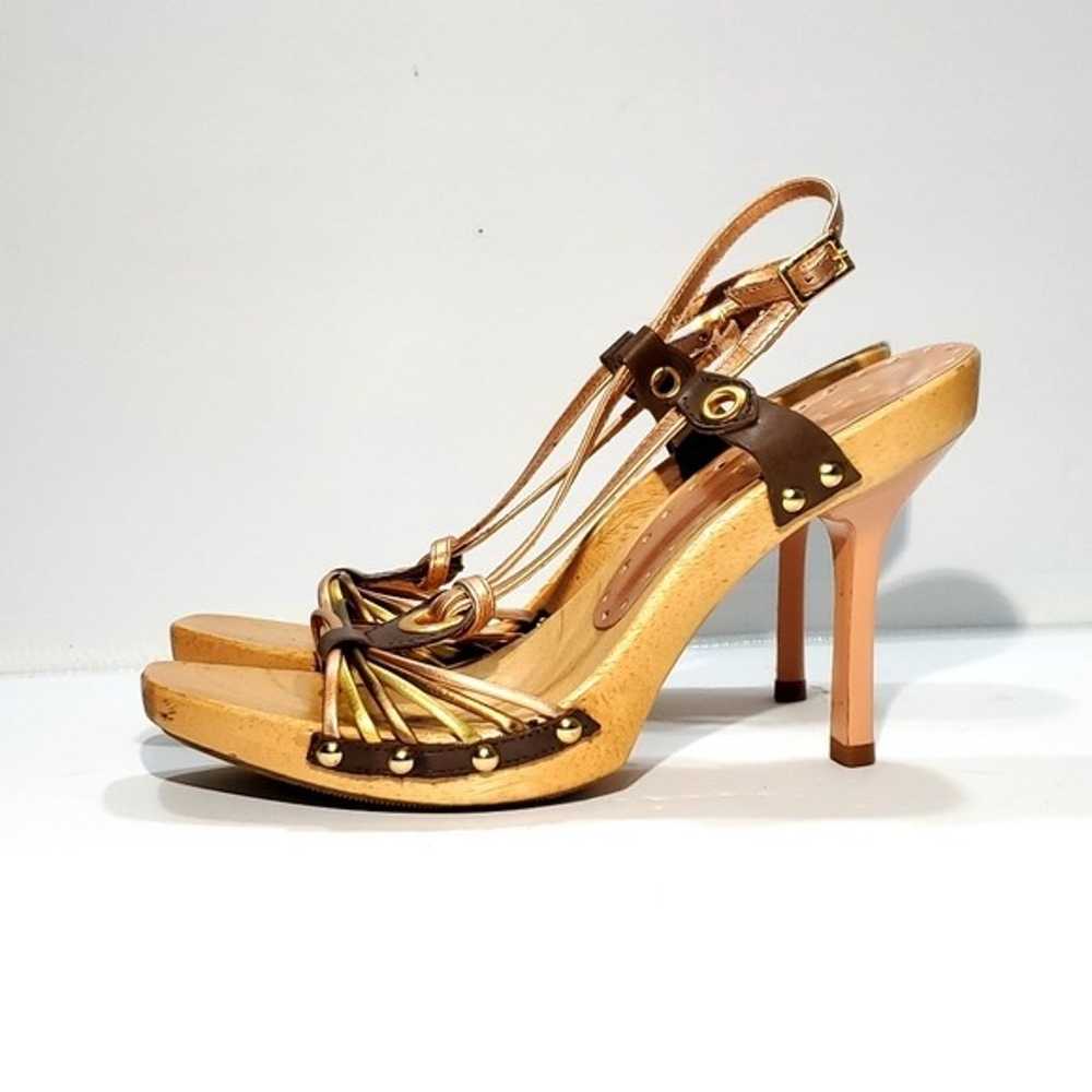 Vintage BCBG BCBGirls Wood Strappy Heels Sandal - image 2