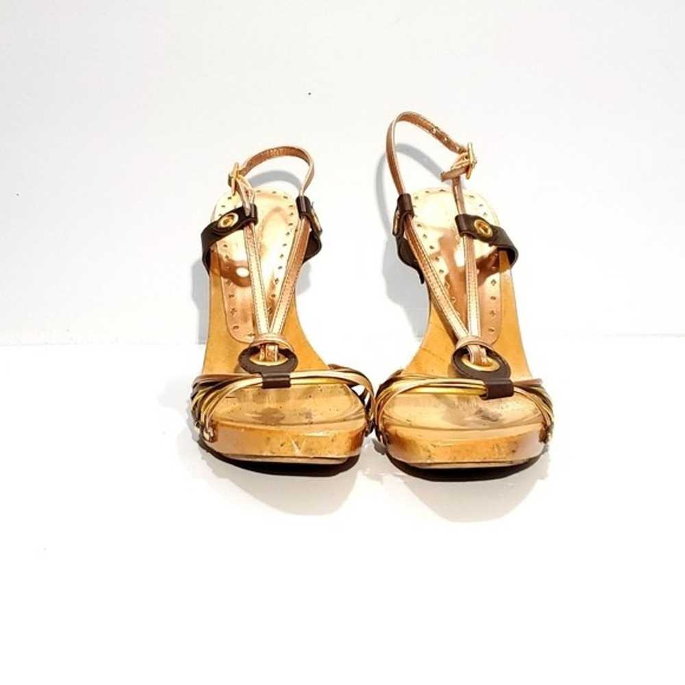 Vintage BCBG BCBGirls Wood Strappy Heels Sandal - image 4