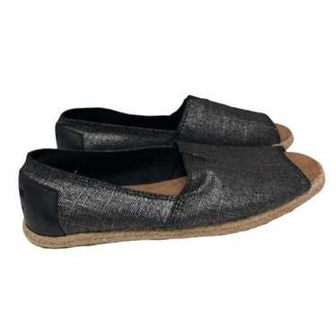 Toms Espadrille Shoes Women 9 Gray Charcoal Metall