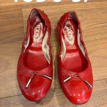 TOD'S Ballet Shoes Flat Shoes 37 Red