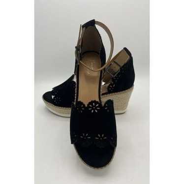 Crown Vintage Black Cow Suede Dunja Style Wedges W