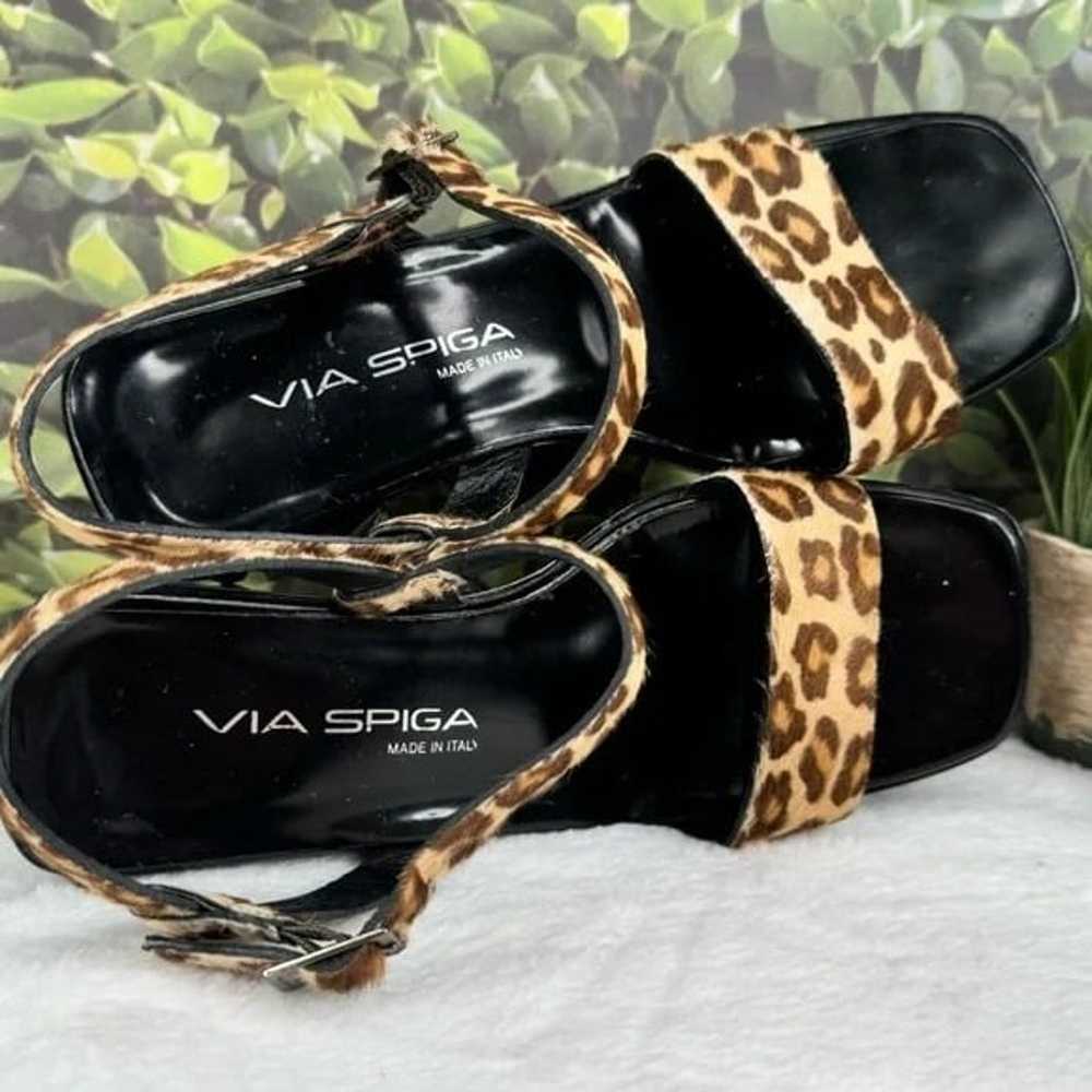 {Via Spiga} Y2K Vintage Italian Leopard Print Str… - image 10