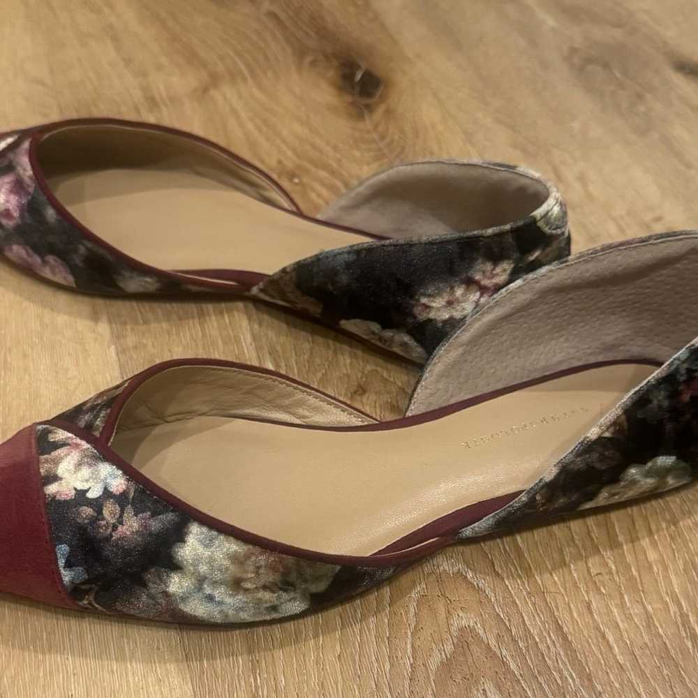 Anthropologie Floral Velvet Pointed D'orsay Flats - image 6