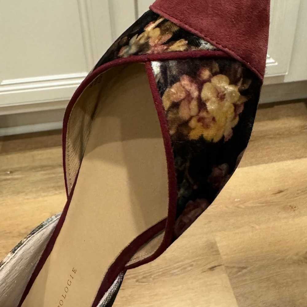 Anthropologie Floral Velvet Pointed D'orsay Flats - image 8