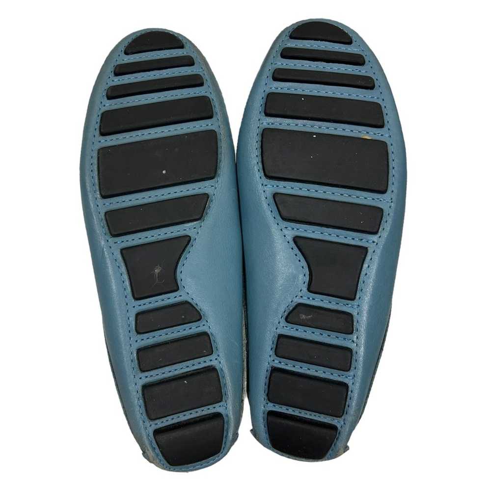 Y2K Preppy Horsebit Blue Leather Slip On Driving … - image 6