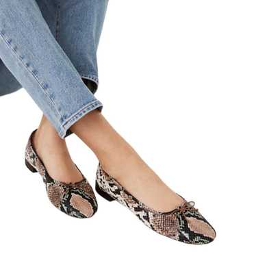 Madewell The Adelle Snake Embossed Leather Ballet 