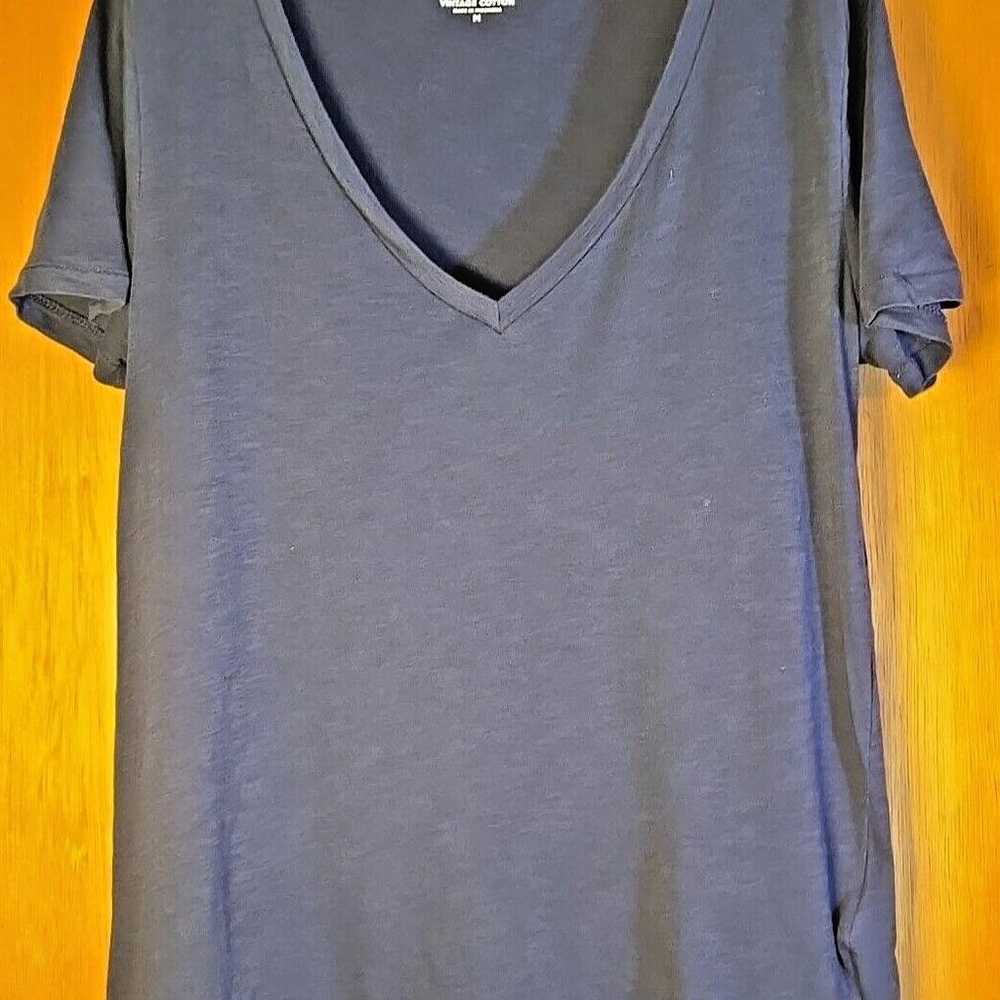 J Crew Womens Vintage 100% Cotton Deep V-neck Tee… - image 1