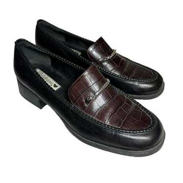 NWOB Brighton Size 10M Sarah Black Brown Croc Embo