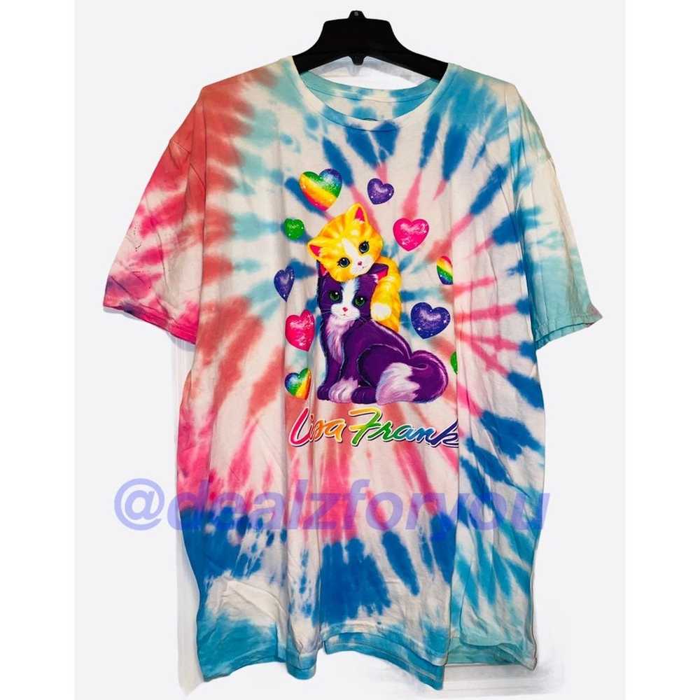 Lisa Frank XOXO Kitten tie dye tee 2XL - image 1