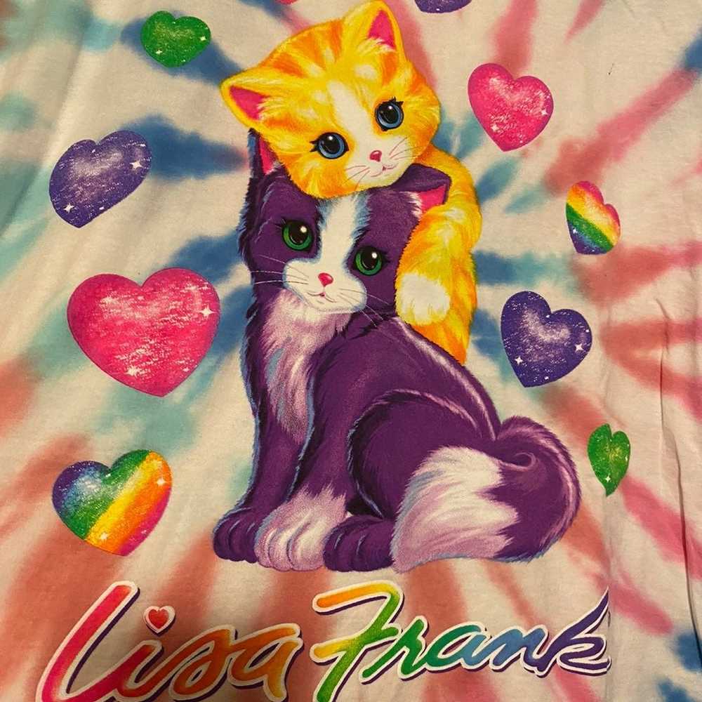 Lisa Frank XOXO Kitten tie dye tee 2XL - image 2