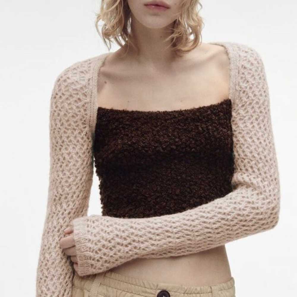 ZARA wool blend chunky knit crochet long sleeve s… - image 4