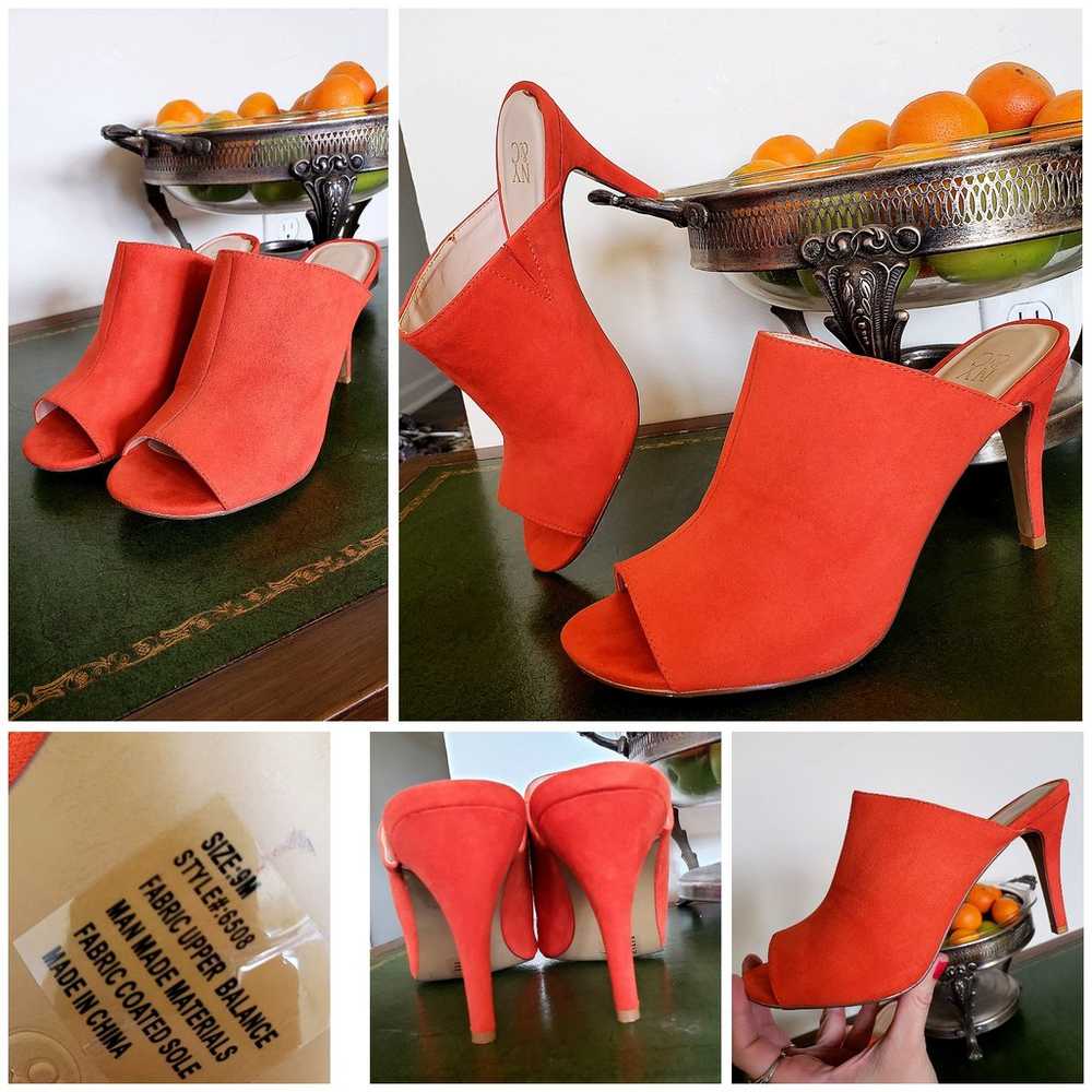 NY&CO Toucan orange sexy slip on heels - image 1