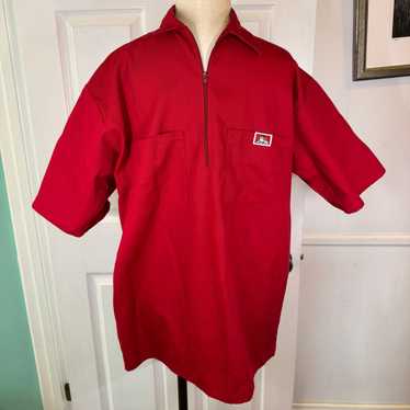 Vintage Ben Davis Work Shirt Adult XL Maroon store Striped 1/2 Zip Pullover USA 90s