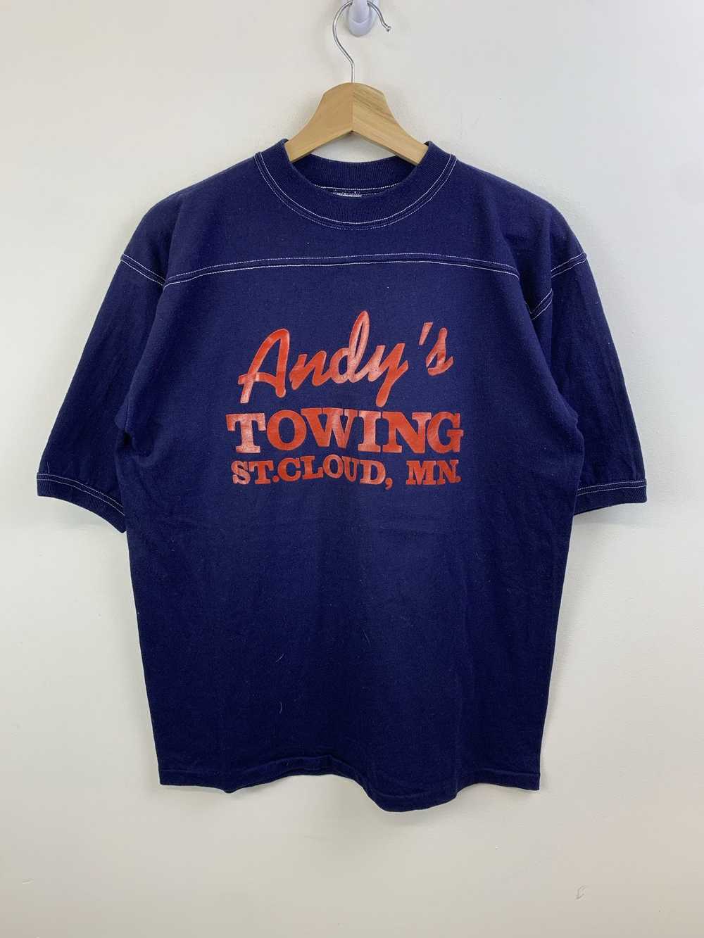 Tee × Tee Shirt Vintage 1980s Andy's Towing Singl… - image 1