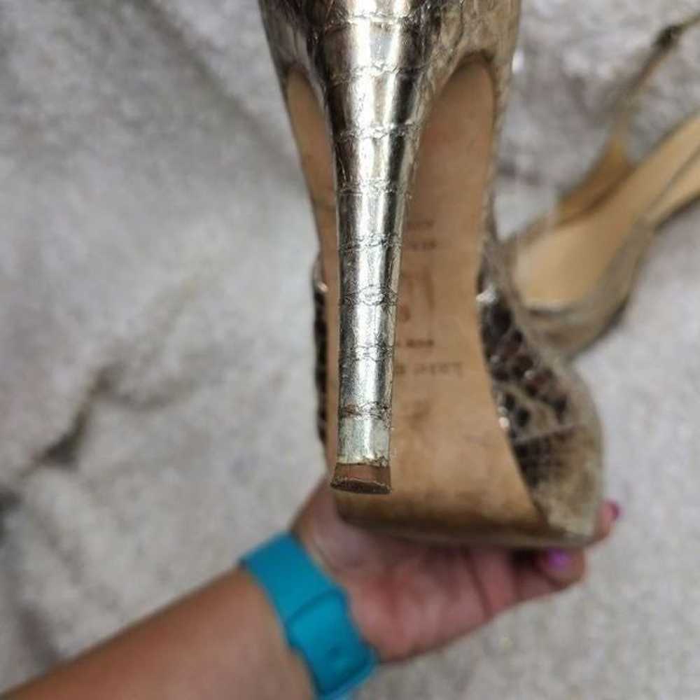 Kate Spade Metallic Gold Slingback Peep-toe Heels… - image 6