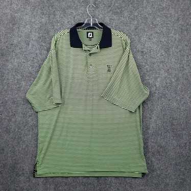 Vintage Mens Medium Green and Black Striped Colla… - image 1