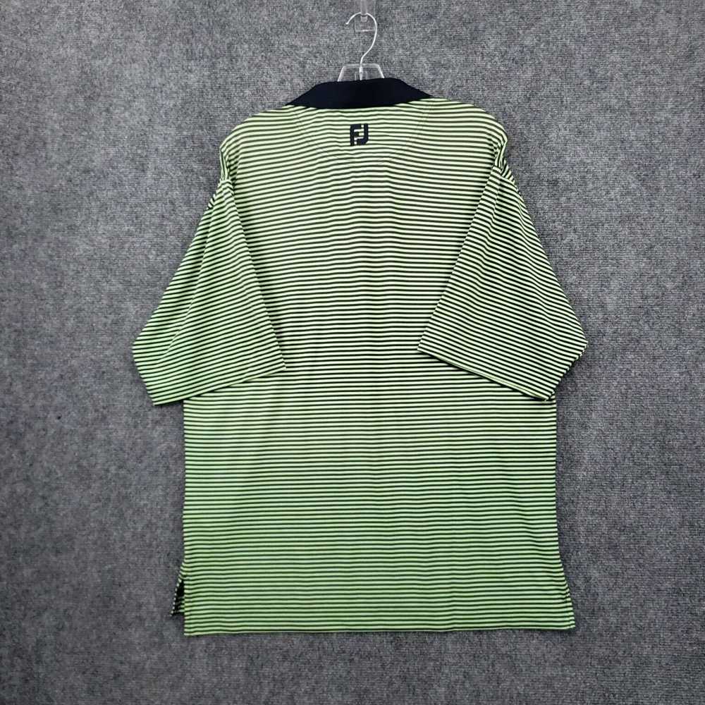 Vintage Mens Medium Green and Black Striped Colla… - image 2