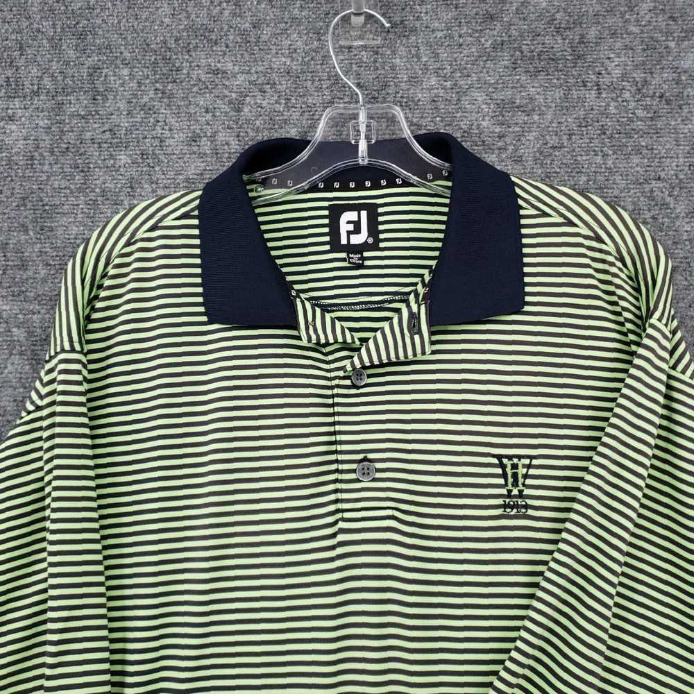 Vintage Mens Medium Green and Black Striped Colla… - image 3