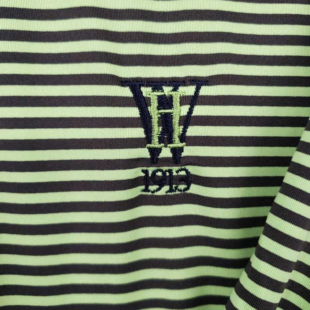 Vintage Mens Medium Green and Black Striped Colla… - image 4