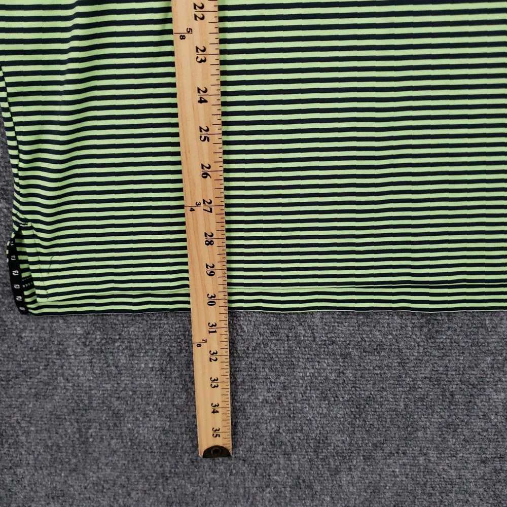 Vintage Mens Medium Green and Black Striped Colla… - image 5