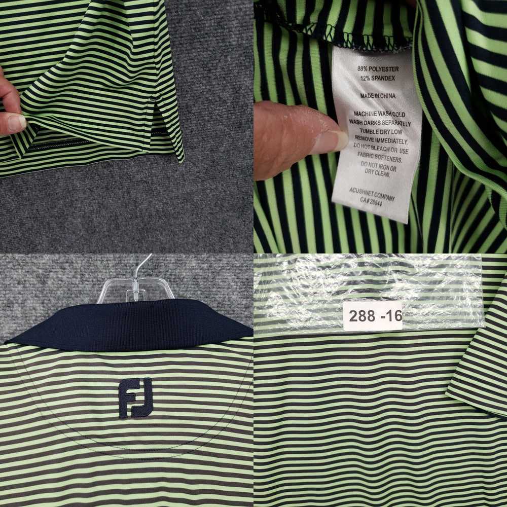 Vintage Mens Medium Green and Black Striped Colla… - image 8